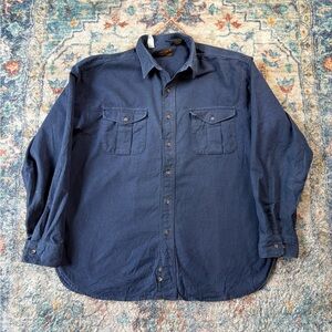 Vintage Eddie Bauer Blue Button-up Shirt Size XL